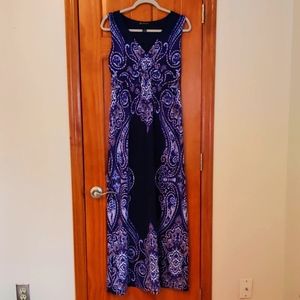 Inc International Concepts Navy print maxi dress M